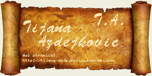 Tijana Azdejković vizit kartica